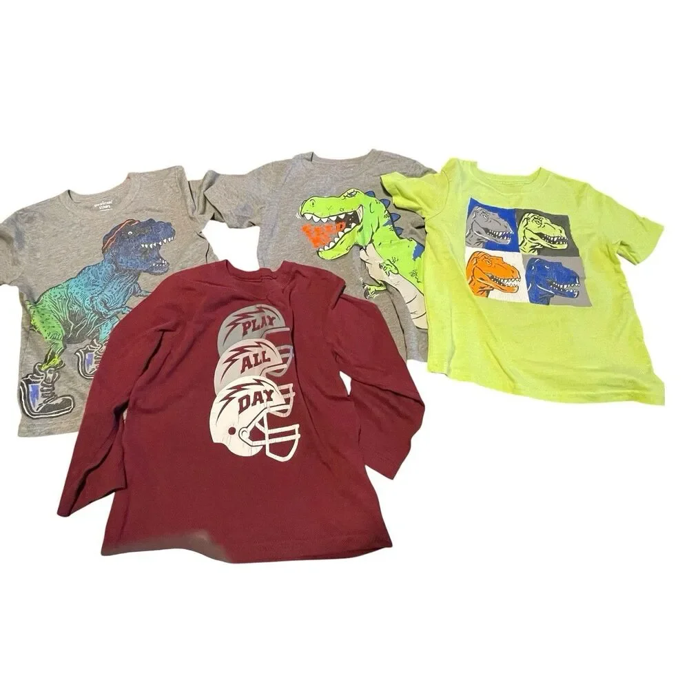 Lot of 4 Toddler Boys Shirts Size 3T Garanimals Graphic Tees Long Short Sleeve